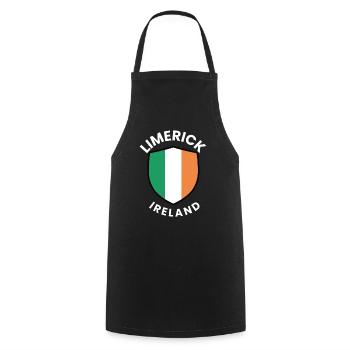 Limerick Irland Flaggenschild - Kochschürze - Schwarz - Vorne - AI Model Male 185 dark (185cm)