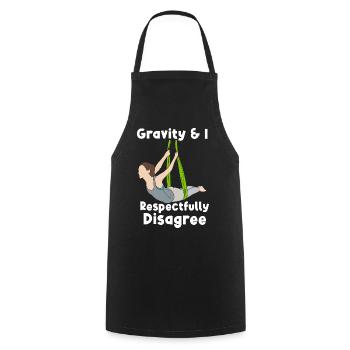 Funny Aerial Yoga Gravity Disagree Art Tee - Cooking Apron - black - Front - AI Model Male 185 dark (185cm)