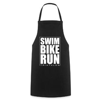 Triathlon Natation Course Cyclisme - Tablier de cuisine - noir - Devant - AI Model Male 185 dark (185cm)