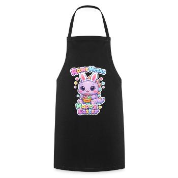 Rawr Dino Bunny Spring Summer Easter Garden - Cooking Apron - black - Front - AI Model Male 185 dark (185cm)