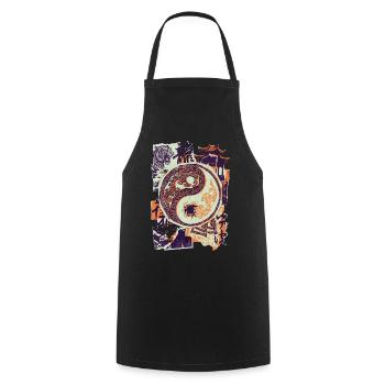 Yin And Yang Chinese Tiger - Cooking Apron - black - Front - AI Model Male 185 dark (185cm)