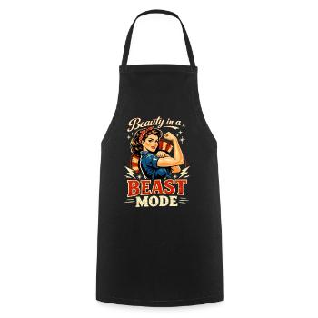 Pin-Up Fashion : La beauté rencontre le muscle rétro - Tablier de cuisine - noir - Devant - AI Model Male 185 dark (185cm)