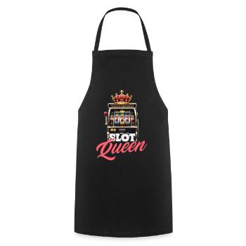 Slots Queen Casino Gambling Jackpot - Cooking Apron - black - Front - AI Model Male 185 dark (185cm)