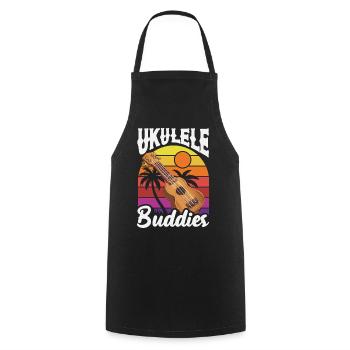 Retro Ukulele Buddies Vintage Hawaii Musiker - Kochschürze - Schwarz - Vorne - AI Model Male 185 dark (185cm)