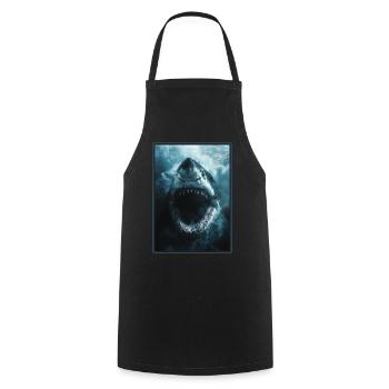 Great White Shark Great White Shark - Cooking Apron - black - Front - AI Model Male 185 dark (185cm)