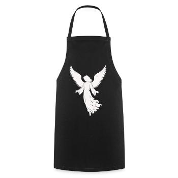Angel silhouette with wings - Cooking Apron - black - Front - AI Model Male 185 dark (185cm)