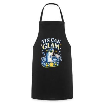Tin Can Glam Sardines with Sunglasses - Cooking Apron - black - Front - AI Model Male 185 dark (185cm)