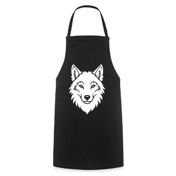 Wolf Kopf Elegant Wildnis Natur Kunst - Kochschürze - Schwarz - Vorne - AI Model Male 185 dark (185cm)