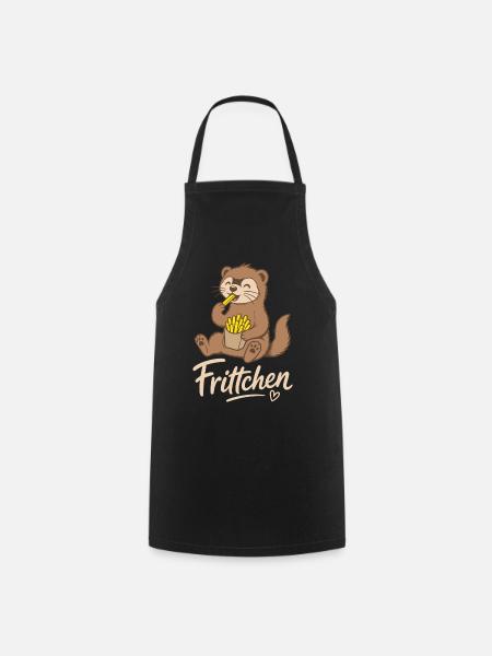 Frettchen Pommes Frittchen  - Kochschürze - Schwarz