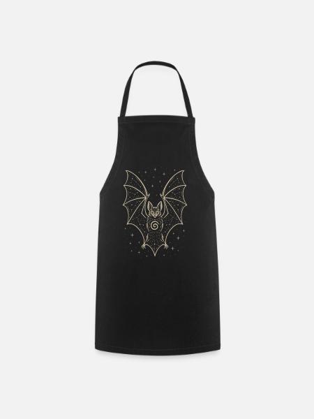 Fledermaus mit Sternenhimmel - Samhain Halloween - Kochschürze - Schwarz