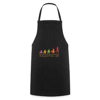 Witch Evolution Halloween Witches tonight we fly - Cooking Apron - black - Front - AI Model Male 185 dark (185cm)