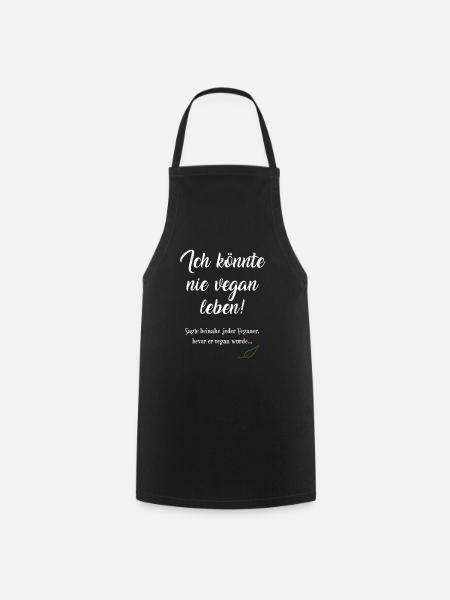 Veganerin & Veganer; coole Tierrechtler-Klamotten - Kochschürze - Schwarz