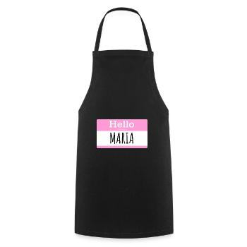 HELLO MY NAME IS MARIA - Cooking Apron - black - Front - AI Model Male 185 dark (185cm)