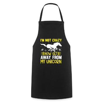 Je ne suis pas fou Maintenant, éloignez-vous de ma licorne - Tablier de cuisine - noir - Devant - AI Model Male 185 dark (185cm)
