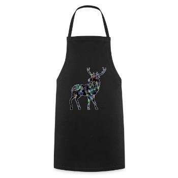 Deer - Cooking Apron - black - Front - AI Model Male 185 dark (185cm)