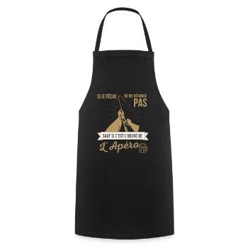 tee-shirt humoristique pour ceux qui aime la pêche - Tablier de cuisine - noir - Devant - AI Model Male 185 dark (185cm)