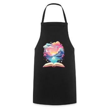 Mondes de livres enchanteurs - Tablier de cuisine - noir - Devant - AI Model Male 185 dark (185cm)