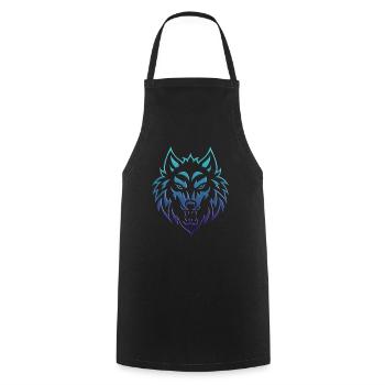 Wolf 2024 02 - Cooking Apron - black - Front - AI Model Male 185 dark (185cm)