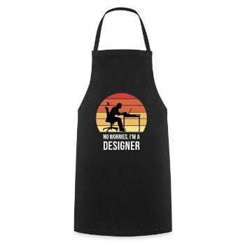 Pas de soucis Je suis un designer - Tablier de cuisine - noir - Devant - AI Model Male 185 dark (185cm)