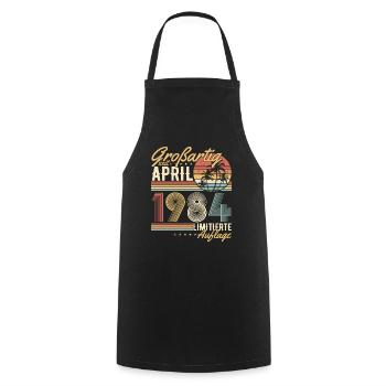 Great Since April 1984 Vintage Birthday - Cooking Apron - black - Front - AI Model Male 185 dark (185cm)