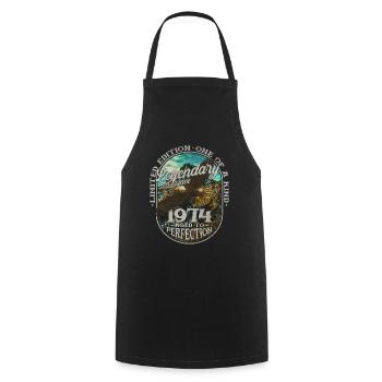 Legendary since 1974 - Cooking Apron - black - Front - AI Model Male 185 dark (185cm)