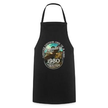 Legendary since 1980 - Cooking Apron - black - Front - AI Model Male 185 dark (185cm)