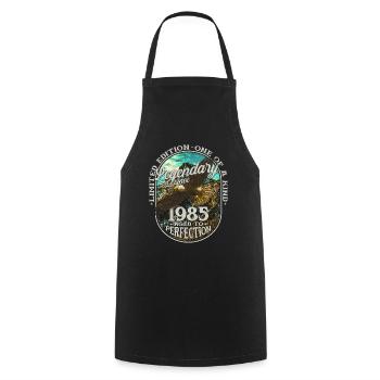 Legendary since 1985 - Cooking Apron - black - Front - AI Model Male 185 dark (185cm)