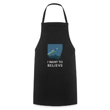 Je veux croire - les rêves fantastiques avec le vol - Tablier de cuisine - noir - Devant - AI Model Male 185 dark (185cm)