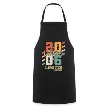 2006 Vintage Anniversaire Rétro Cadeau - Tablier de cuisine - noir - Devant - AI Model Male 185 dark (185cm)