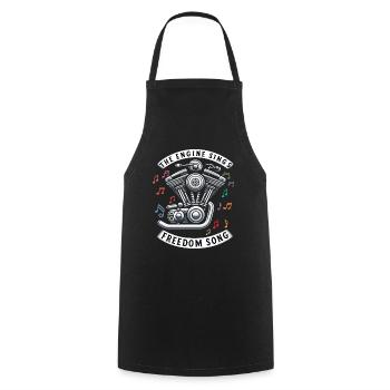 The Engine Sings Freedom Song Motorcycle - Cooking Apron - black - Front - AI Model Male 185 dark (185cm)