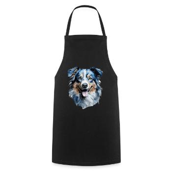 Australian Shepherd Polygon - Kochschürze - Schwarz - Vorne - AI Model Male 185 dark (185cm)