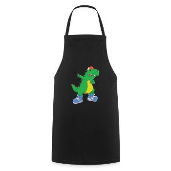 Funny dabbing Dinosaur design - perfect gift for - Cooking Apron - black - Front - AI Model Male 185 dark (185cm)