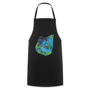 chat, chat, illustration, graffiti, chat, - Tablier de cuisine - noir - Devant - AI Model Male 185 dark (185cm)