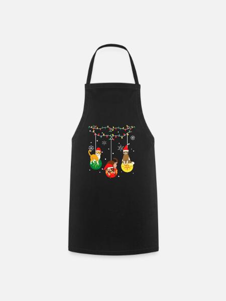 Lustige Weihnachtskatzen - Kochschürze - Schwarz