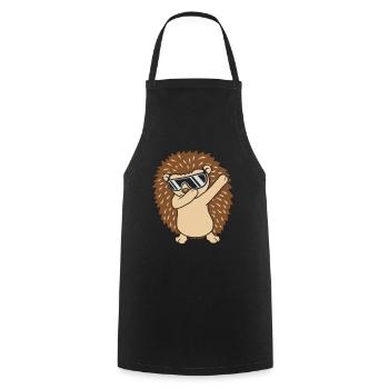 Cool drôle de hérisson dabbing - Tablier de cuisine - noir - Devant - AI Model Male 185 dark (185cm)