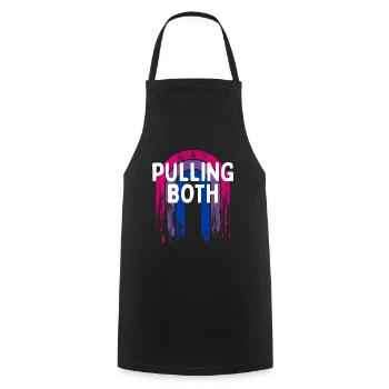 Tirer les deux couples bisexuels LGBTQ Bi Pride drôles - Tablier de cuisine - noir - Devant - AI Model Male 185 dark (185cm)