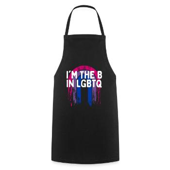 Je suis le B dans LGBTQ Bisexual Pride Bi LGBT - Tablier de cuisine - noir - Devant - AI Model Male 185 dark (185cm)
