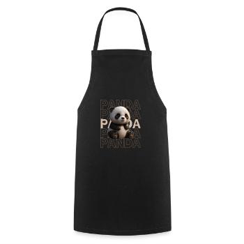 Süßer Panda Spruch | Cooler Pandabär Spruch - Kochschürze - Schwarz - Vorne - AI Model Male 185 dark (185cm)