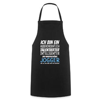 Ich bin ein Außerordentlich Wunderschöner Jogger - Kochschürze - Schwarz - Vorne - AI Model Male 185 dark (185cm)