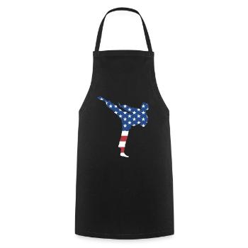 Sport Us Flag Taekwondo - Cooking Apron - black - Front - AI Model Male 185 dark (185cm)