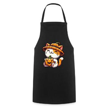 Lunatique Halloween chat citrouille chapeau - Tablier de cuisine - noir - Devant - AI Model Male 185 dark (185cm)