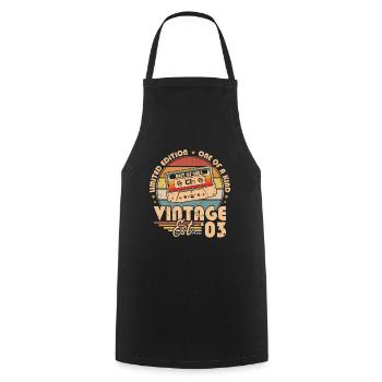 Retro Vintage Geburtstagsgeschenk geboren im Jahr 2003 - Kochschürze - Schwarz - Vorne - AI Model Male 185 dark (185cm)
