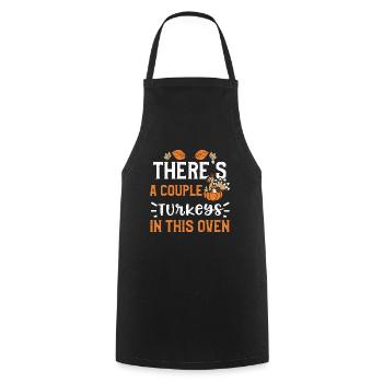 Il y a quelques dindes dans ce... - Tablier de cuisine - noir - Devant - AI Model Male 185 dark (185cm)
