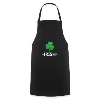 Saint-Patrick - Irlandais - Chemise - Tablier de cuisine - noir - Devant - AI Model Male 185 dark (185cm)