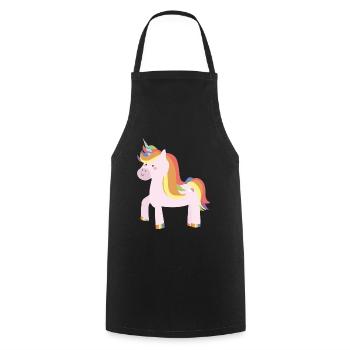 LGBT Einhorn - Kochschürze - Schwarz - Vorne - AI Model Male 185 dark (185cm)