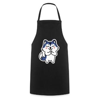 Husky Namaste Dog Cadeau Malamute - Tablier de cuisine - noir - Devant - AI Model Male 185 dark (185cm)