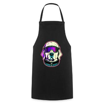 Labrador Vaporwave Dog Gift Retriever - Tablier de cuisine - noir - Devant - AI Model Male 185 dark (185cm)