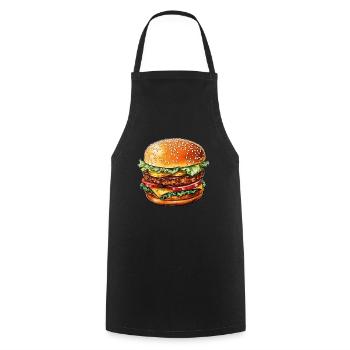 Burger - Cooking Apron - black - Front - AI Model Male 185 dark (185cm)