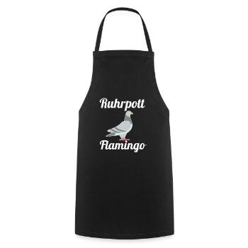 Ruhrpott Flamingo Taube Vogel Ruhrgebiet Humor - Kochschürze - Schwarz - Vorne - AI Model Male 185 dark (185cm)