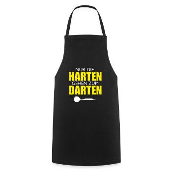 Nur die harten gehen zum Darten Dart Darts - Kochschürze - Schwarz - Vorne - AI Model Male 185 dark (185cm)